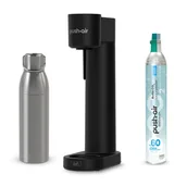 Saturatory - PUSHAIR Saturator do Wody Dafi Czarny + Nabój CO2 + Stalowa Butelka 0,75 - miniaturka - grafika 1