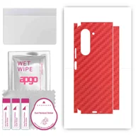 Szkła hartowane na telefon - Folia naklejka skórka strukturalna na TYŁ+BOKI do Samsung Galaxy Z Fold5 -  Carbon Czerwony - apgo SKINS - miniaturka - grafika 1