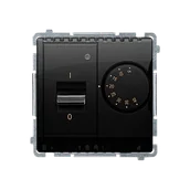 Inne akcesoria elektryczne - Kontakt Simon Regulator temperatury z czujnikiem wewnętrznym BASIC - czarny mat - miniaturka - grafika 1