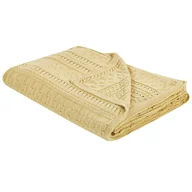 Narzuty - BELIANI Narzuta na łóżko żółta bawełna 150 x 200 cm dekoracyjna ozdobna sypialnia - miniaturka - grafika 1