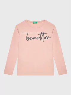 Bluzy dla chłopców - United Colors Of Benetton Bluzka 3ATNC108H Różowy Regular Fit - grafika 1