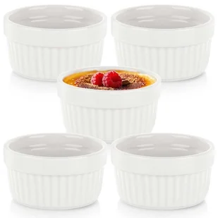 KOKILKI MISECZKI PORCELANOWE DO ZAPIEKANIA 5 szt. OKRĄGŁE 279008 - Formy do ciast - miniaturka - grafika 1