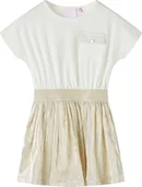 Sukienki i spódniczki dla dziewczynek - vidaXL Sukienka dziecięca z krótkimi rękawami, ecru, 140 - miniaturka - grafika 1