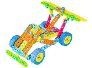 Kolorowe Klocki Konstrukcyjne 179 El. Pojazdy, Wieża, Motocykl, Auto, Odrzutowiec, Samolot Do Rozkręcania I Skręcania 10w1 - Klocki - miniaturka - grafika 2