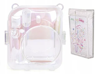Zestaw 2w1 Futerał Etui Pokrowiec Do Fuji Instax Mini 12 Pudełko Na Zdjęcia / Przezroczysty/ Mieniący Się - Torby fotograficzne i futerały - miniaturka - grafika 1