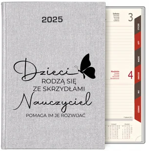 KALENDARZ TERMINARZ SREBRNY B5 2025 PREZENT DLA ZŁOTEGO NAUCZYCIELA WZORY - Notesy i bloczki - miniaturka - grafika 1