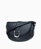 Torebki damskie - PUCCINI Elegancka czarna torebka damska typu listonoszka na regulowanym pasku - Puccini - miniaturka - grafika 1