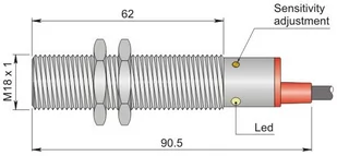 Czujnik pojemnościowy Fi 18 mm SC18SM-C5 PNP NO+NC LC10 - Inne akcesoria elektryczne - miniaturka - grafika 1