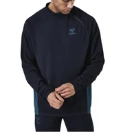 Bluzy męskie - Bluza męska Hummel Action Half Zip sportowa granatowa-XL - miniaturka - grafika 1