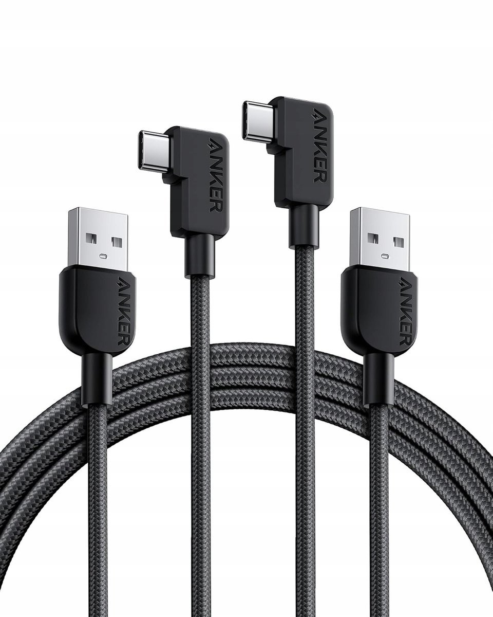 2X Anker Kabel USB-A na USB-C, z wtyczką pod kątem 90°(2 SZTUKI)