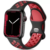 Akcesoria do smartwatchy - PASEK SPORTS BAND DO APPLE WATCH 1 2 3 4 5 6 7 SE 38/40/41MM - CZARNY Z CZERWONYM - miniaturka - grafika 1