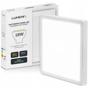 Panel plafon sufitowy Led Natynkowy Kwadrat 18W 1620lm Nie mruga CCD Slim - Lampy sufitowe - miniaturka - grafika 1