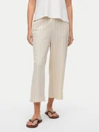 Spodnie damskie - Vero Moda Kuloty Mindy 10322130 Beżowy Loose Fit - miniaturka - grafika 1