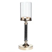 Świeczniki - Beliani Świecznik 41 cm złoto-czarny ABBEVILLE - miniaturka - grafika 1