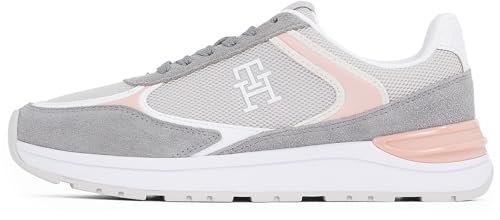 TOMMY HILFIGER Damska bluzka na co dzień, modna koszulka z niskim stanem, szary (Grey Whisper), 44 EU, Szaro-szary szept, 41 EU