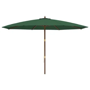 Parasol ogrodowy na drewnianym słupku, zielony, 400x273 cm Lumarko - Parasole ogrodowe - miniaturka - grafika 5