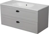 Szafki łazienkowe - Szafka łazienkowa szara wisząca z umywalką 100/45 Grend  - miniaturka - grafika 1