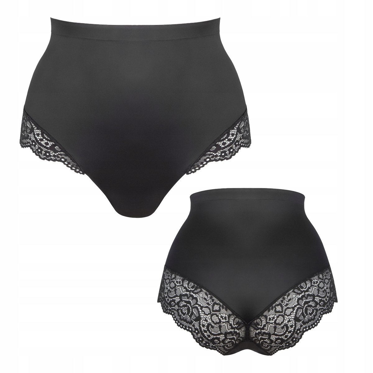 Figi modelujące sylwetkę z koronką w kolorze czarnym rozmiar XL