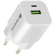 Ładowarki do telefonów - Ładowarka sieciowa everActive GaN SC-390Q z gniazdem USB QC3.0 oraz USB-C PD PPS 30W - miniaturka - grafika 1