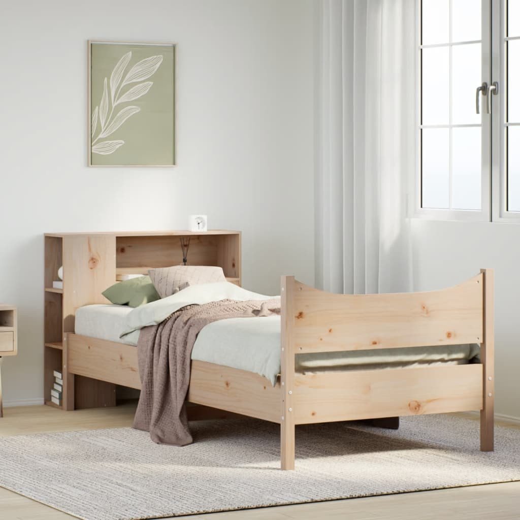 vidaXL Rama łóżka bez materaca, 75x190 cm, lite drewno sosnowe