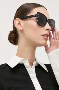 Burberry okulary przeciwsłoneczne MERYL damskie kolor czarny 0BE4393 - Okulary przeciwsłoneczne - miniaturka - grafika 1