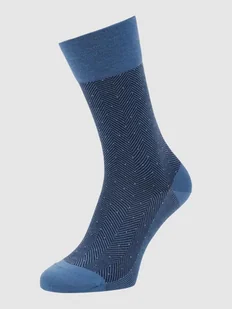 Skarpety z mieszanki wełny merino model ‘Sensitive Herringbone’ - Skarpetki męskie - miniaturka - grafika 1