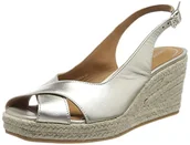 Espadryle damskie - Geox Damskie sandały D PANAREA espadryle Wedge Sandal, LT złoty, 40 EU, Lt Gold, 40 EU - miniaturka - grafika 1