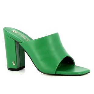 Zielone klapki na słupku CARINII - Carinii - Klapki i japonki damskie - miniaturka - grafika 1