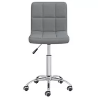 Krzesła - vidaXL Obrotowe krzesło stołowe jasnoszare obite tkaniną 3087531 - miniaturka - grafika 1