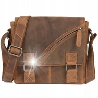Teczki i aktówki - Torba męska skórzana Brązowa Na ramię Aktówka Do pracy szkoły Beltimore N13 - miniaturka - grafika 1