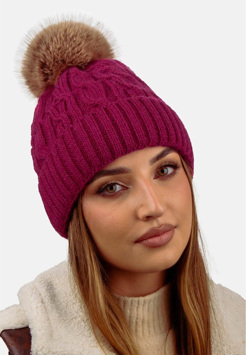 Elegancka modna czapka damska zimowa marki SCJ produkt polski 24527 -47