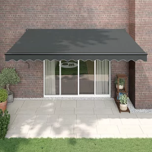vidaXL Zwijana markiza, antracytowa, 4x3 m, tkanina i aluminium - Markizy - miniaturka - grafika 1
