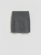 Spódnice - Reserved - Spódnica mini z domieszką wełny - szary - miniaturka - grafika 1