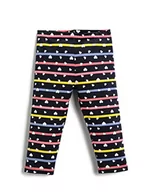 Legginsy - Koton Dziewczęce legginsy z nadrukiem serca, bawełniane, Czarna taśma (9S9), 3-4 Lata - miniaturka - grafika 1