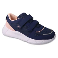 Buty dla dziewczynek - Befado obuwie dziecięce navy/light pink 452X004 niebieskie - miniaturka - grafika 1