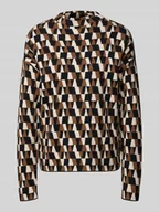 Swetry damskie - Sweter z dzianiny o kroju oversized z prążkowaną stójką - miniaturka - grafika 1