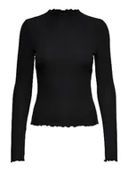 Bluzki damskie - Only Kobiety Onlemma L/S Noos Jrs Bluzka z Długim Rękawem, Czarny, S - miniaturka - grafika 1