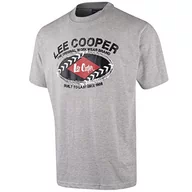 Koszulki męskie - Lee Cooper LCTS014 męska praca bezpieczeństwo logo nadruk bawełna okrągły dekolt T-shirt odzież robocza top, szary Marl, 2XL LCTS014 - miniaturka - grafika 1