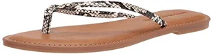Amazon Essentials Sandały damskie stringi, Czarno-biały nadruk węża, 8.5 US - Sandały damskie - miniaturka - grafika 1