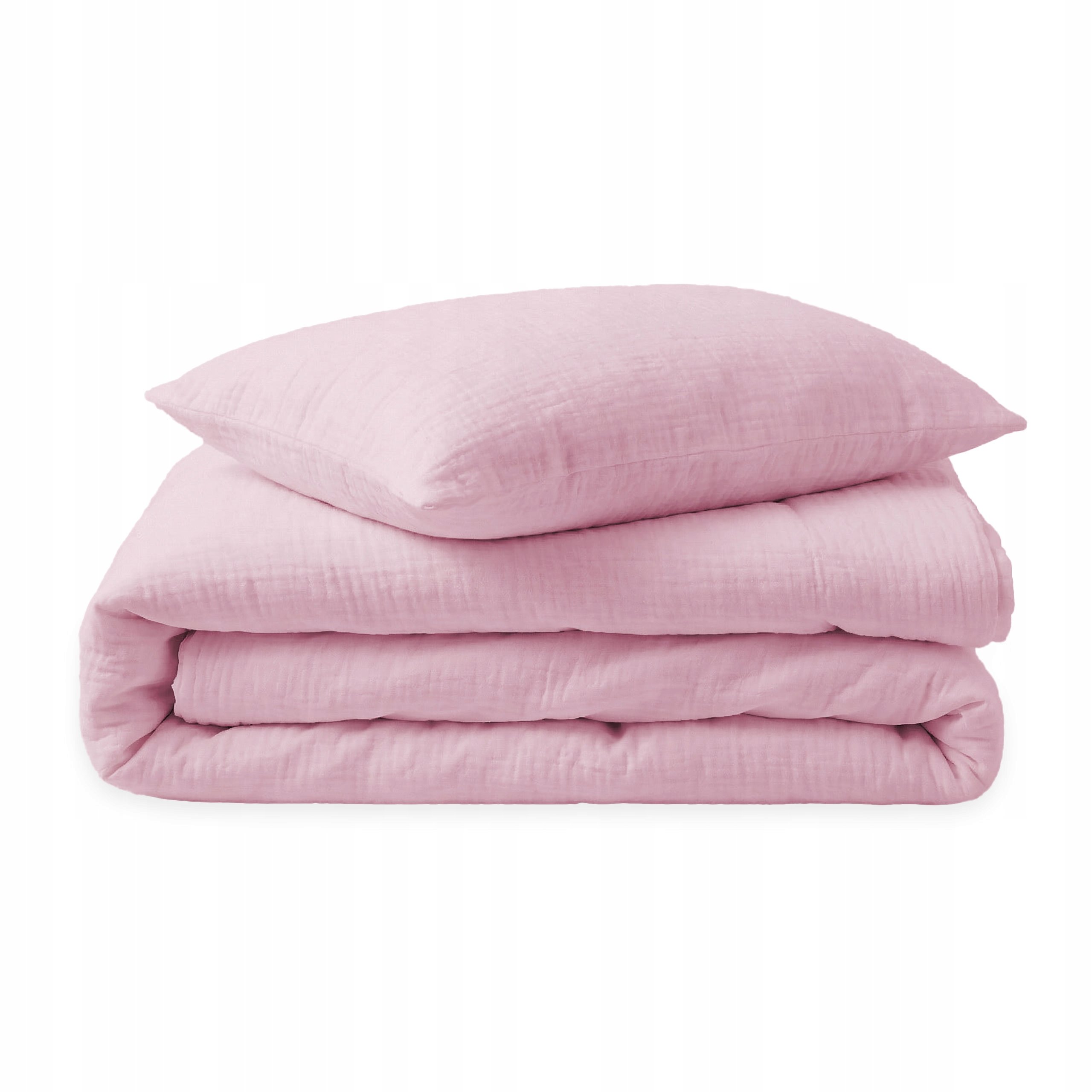 Pościel 110x125 Dziecięca na Kołdrę i Poduszkę 35x55 Muślin Cukierkowy Róż