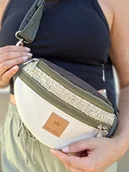 Nerki - Zamszowa nerka basic Kremowo-Szałwiowa - miniaturka - grafika 1