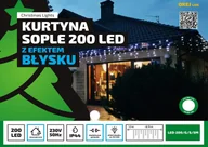 Oświetlenie świąteczne - Multimix.pl Kurtyna Sople LED 8,75 m 200 LED z efektem FLASH zewnętrzne lampki choinkowe NR 1776 Wielokolorowy błyska zimny biały) OLED-200/G/S/5M/M - miniaturka - grafika 1