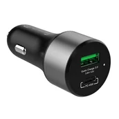 Ładowarki samochodowe - Crong Ładowarka  Power Car Charger 1x USB-A 1x USB-C CRG-PWRC-USBC63-BLK CRG-PWRC-USBC63-BLK - miniaturka - grafika 1