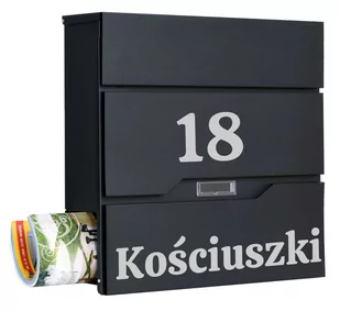 Skrzynka na listy VIDAR czarna z napisem - Skrzynki na listy - miniaturka - grafika 1