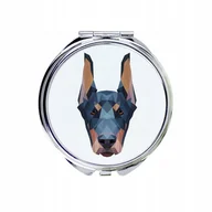 Lusterka do makijażu - Doberman Lusterko kieszonkowe Pies geometryczny - miniaturka - grafika 1