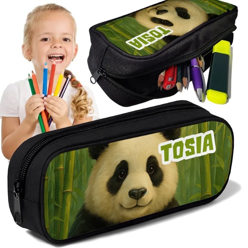 Piórnik TUBA z imieniem Misiu PANDA Personalizowany Szkolny Prezent