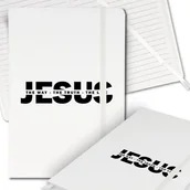 Notesy i bloczki - Notes Biały A5 Notatnik Dziennik z Gumką Linia Religia JEZUS Wiara Wzory - miniaturka - grafika 1