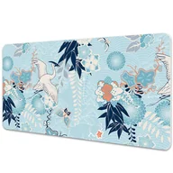 Podkładki na biurko - Podkładka na całe biurko Żuraw i kwiaty 90x45 cm - miniaturka - grafika 1