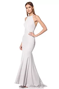 Jarlo London Carlin sukienka z wysokim dekoltem i odkrytymi plecami, srebrna, rozmiar 40, Srebrny, 38 - Sukienki - miniaturka - grafika 1