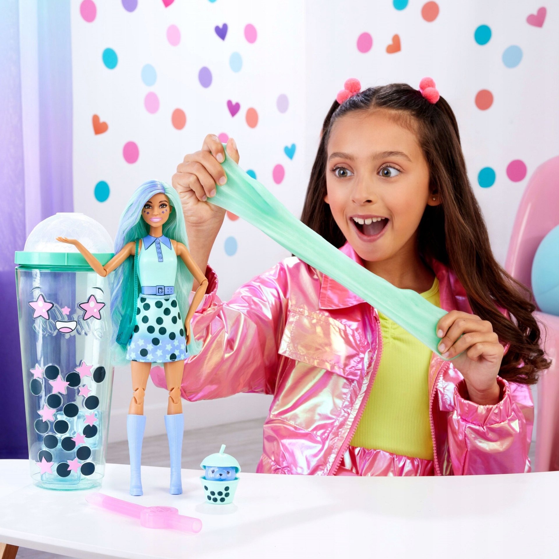 Barbie Lalka Pop Reveal Zielona Herbata Bubble Tea Zabawka Dla Dziewczynki